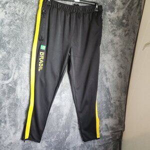 Mitre Sweatpants Men Large Pockets Drawstring Zipper Ankle Soccer Black
